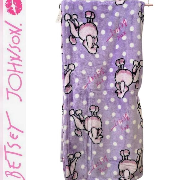 Betsey Johnson Other - Betsey Johnson Polka-Dot Poodle Throw Blanket- Purple